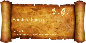 Vandra Gyula névjegykártya